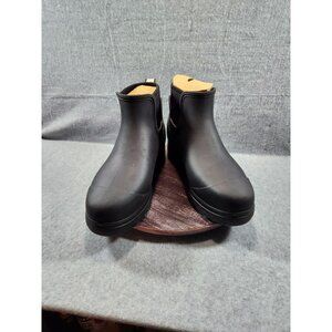 UGG Womens Black Droplet Ankle Rain Boots Waterproof Durable Pull-On Size 12